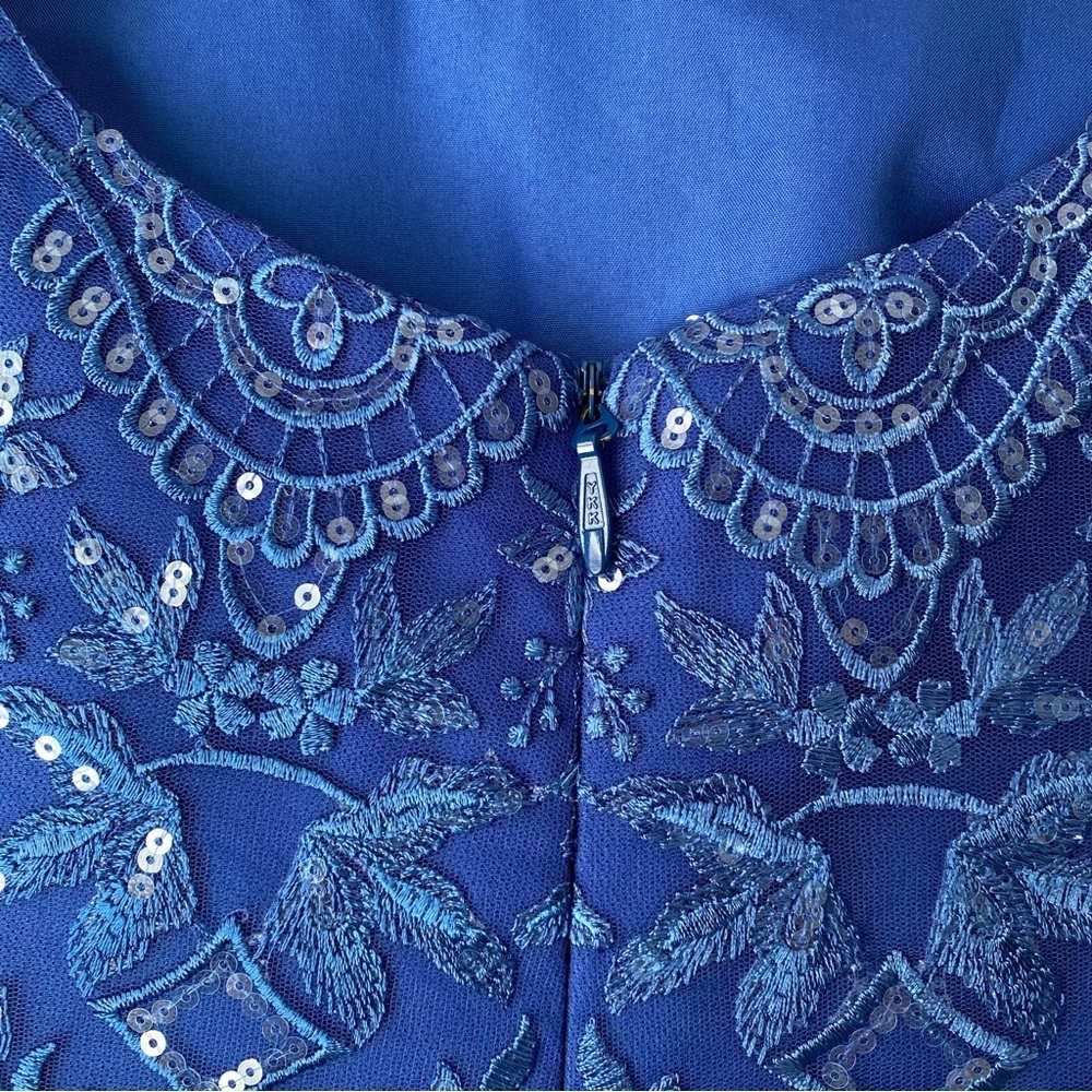 NWT JJ's House A-line Boat Neck Ankle-Length Lace Evening Dress With Sequins 10 - Picture 10 of 15